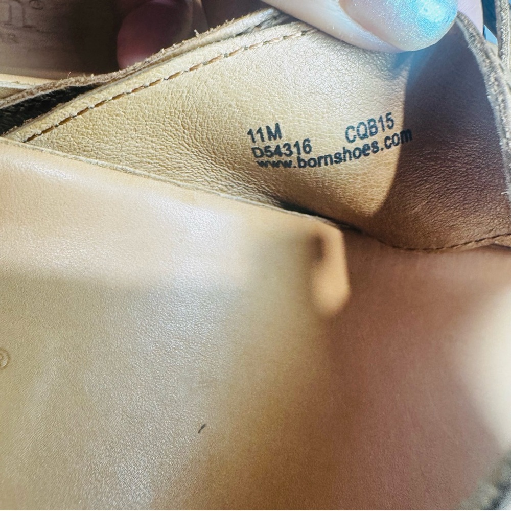 Born Brown Leather Cross-Band Slide Sandals - Picture 8 of 15